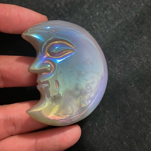 Aura Coated Agate Moon - Picture 2 of 4